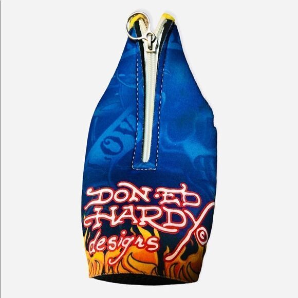 Ed Hardy insulated original vintage bottle koozie with zipper closure - Picture 2 of 4